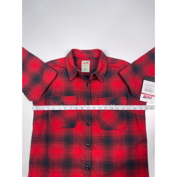 NWT Dickies Women’s Red & Black Plaid Flannel Shirt Size Small - Picture 10 of 10